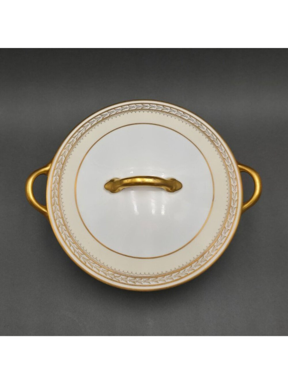 Antique Noritake Chanfaire Covered Vegetable Tureen Round Gold Trim 10" - Picture 2 of 13